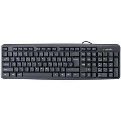 Клавиатура Defender Element HB-520 B (Черный), USB, ENG/RUS/KAZ,стандарт