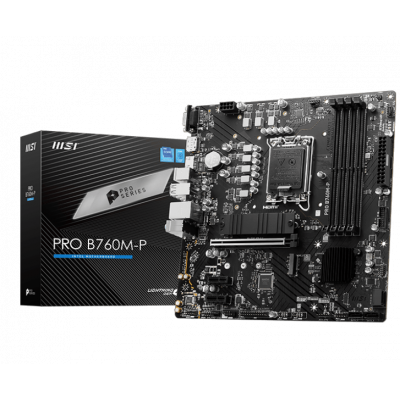 Материнская плата MSI PRO B760M-P LGA1700 4xDDR5 4xSATA3 RAID 2xM.2 HDMI DP mATX