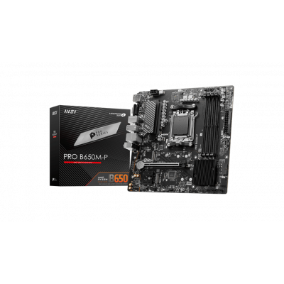 Материнская плата MSI PRO B650M-P AM5 4xDDR5 4xSATA3 RAID 2xM.2 HDMI DP mATX