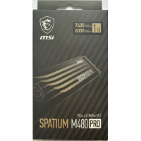Твердотельный накопитель 1000Gb SSD MSI SPATIUM M480 PRO PCIe NVMe R7400Mb/s W6000MB/s SPATIUM M480