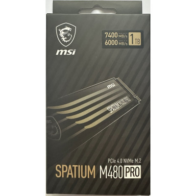 Твердотельный накопитель 1000Gb SSD MSI SPATIUM M480 PRO PCIe NVMe R7400Mb/s W6000MB/s SPATIUM M480